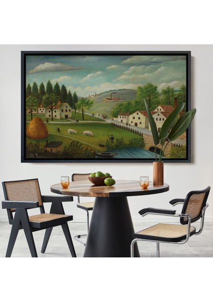 Kahverengi Çerçeveli Rousseau - Bebek Arabaları Pastoral Tablosu