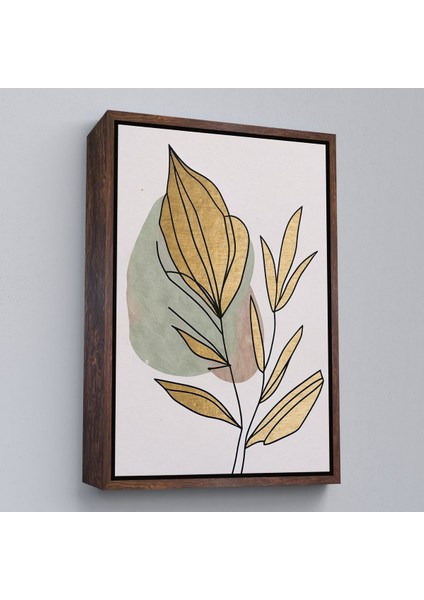 Kahverengi Çerçeveli Soyut Dallar Tablosu