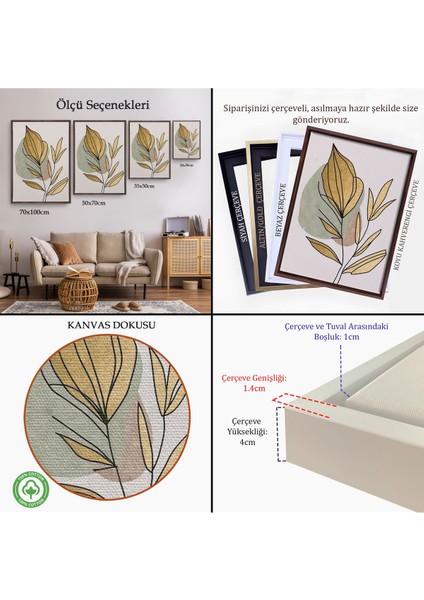 Kahverengi Çerçeveli Soyut Dallar Tablosu indirimleri