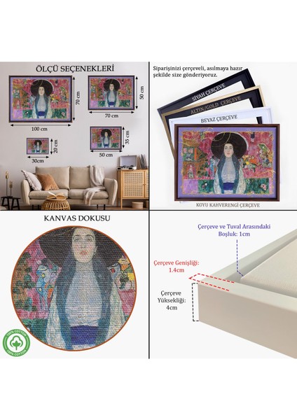 Altın Çerçeveli Gustav Klimt - Adele Bloch Tablo indirimleri