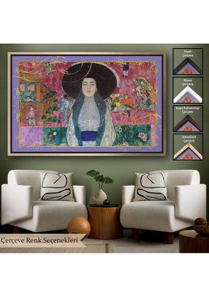 Altın Çerçeveli Gustav Klimt - Adele Bloch Tablo