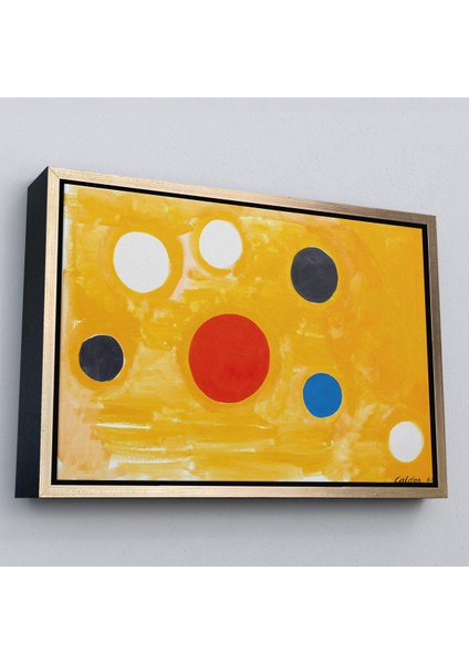 Altın Çerçeveli Alexander Calder - Kozmik Tic Tac Toe Tablo