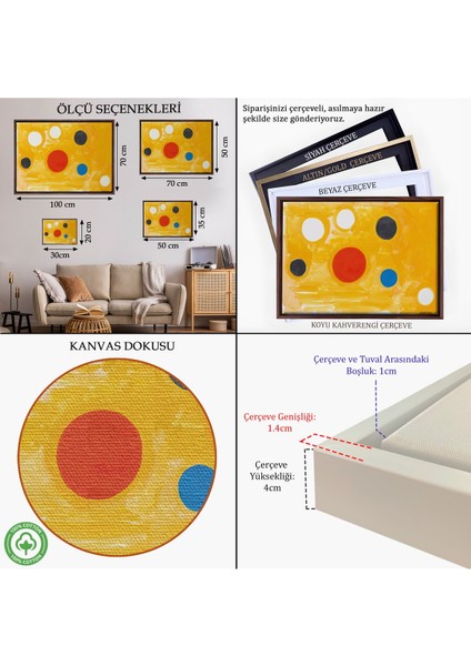 Altın Çerçeveli Alexander Calder - Kozmik Tic Tac Toe Tablo indirimleri