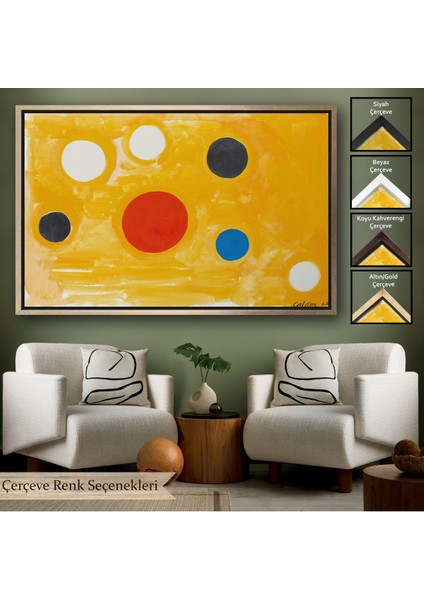 Altın Çerçeveli Alexander Calder - Kozmik Tic Tac Toe Tablo