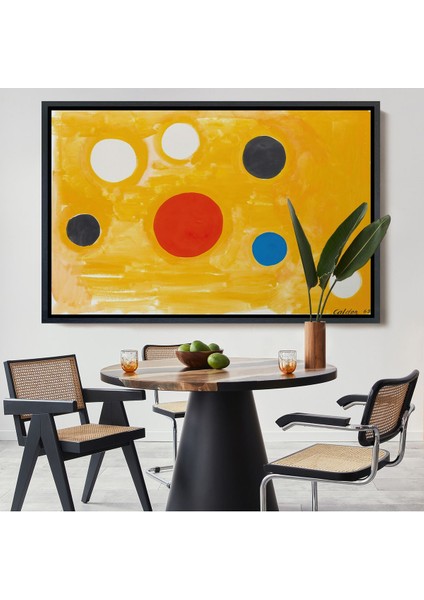 Altın Çerçeveli Alexander Calder - Kozmik Tic Tac Toe Tablo