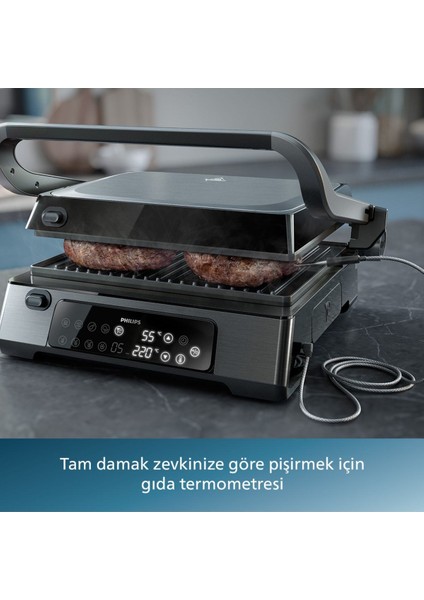 Phılıps 7000 Serisi Izgara ve Tost Makinesi, 8 Ön Ayarlı Programlar, Gıda Termometresi, HD6307/70 fiyatları