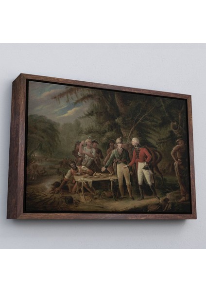 Beyaz Çerçeveli General Francis Marion Bir Ingiliz Subayı Yemeğini Paylaşmaya Davet Eden Tablosu fiyatları