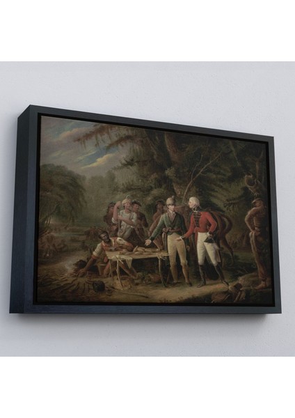 Beyaz Çerçeveli General Francis Marion Bir Ingiliz Subayı Yemeğini Paylaşmaya Davet Eden Tablosu fırsatları