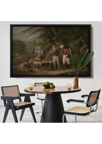 Beyaz Çerçeveli General Francis Marion Bir Ingiliz Subayı Yemeğini Paylaşmaya Davet Eden Tablosu