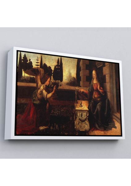 Altın Çerçeveli Leonardo Da Vinci - Duyuru Tablo - Annunciation modelleri