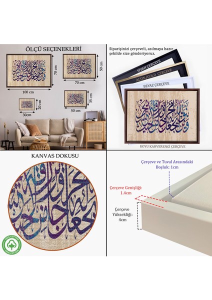 Kahverengi Çerçeveli Talak Suresi 2. Ayetin Yazılı Olduğu Dekoratif Kanvas Tablo indirimleri