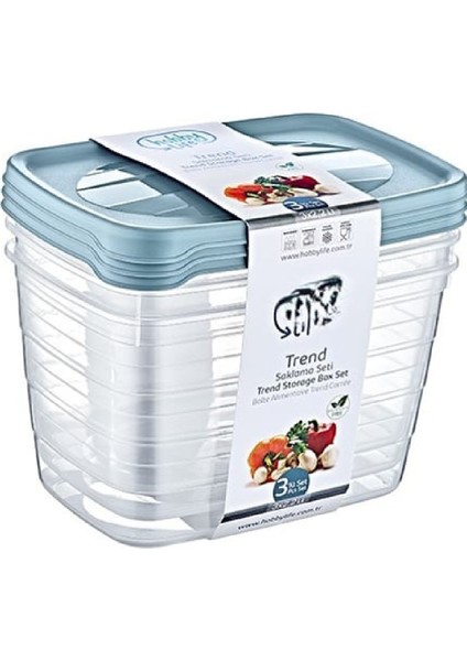 Dikdörtgen Quick Box 3 Lü Saklama Kabı