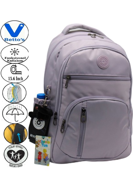 1710 Suya Dayanıklı Okul Sırt Çantası Unisex Günlük Okul Çantası Açık Lavanta