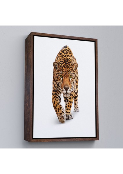 Siyah Çerçeveli Vahşi Leopar Tablosu modelleri