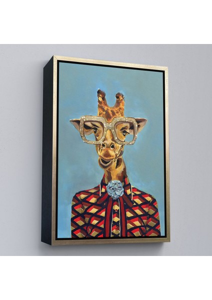 Siyah Çerçeveli Sosyetik Zürafa Dekoratif Duvar Tablosu fırsatları