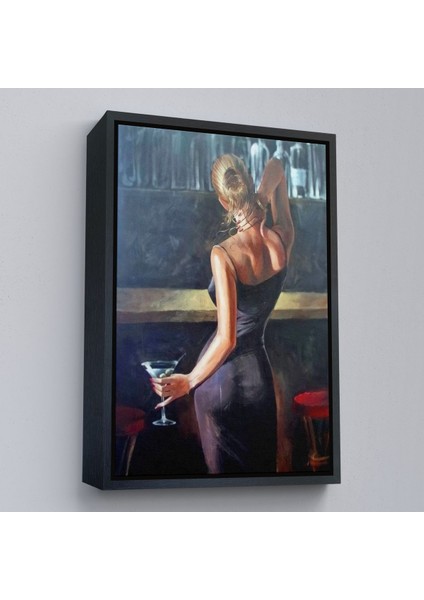 Altın Çerçeveli Sarı Saçlı Kadın Kanvas Tablo fiyatları