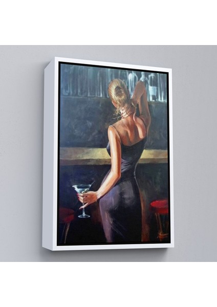 Altın Çerçeveli Sarı Saçlı Kadın Kanvas Tablo modelleri