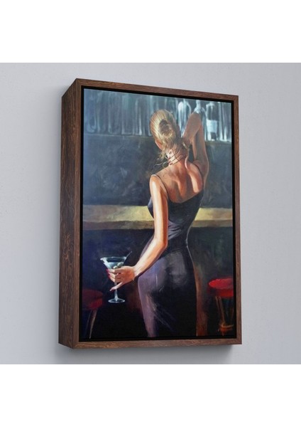 Altın Çerçeveli Sarı Saçlı Kadın Kanvas Tablo fırsatları