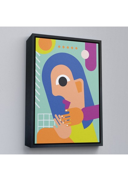 Altın Çerçeveli Ikonik Pop Art Asyalı Kadın Tablosu fiyatları