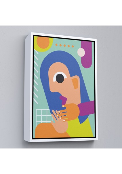 Altın Çerçeveli Ikonik Pop Art Asyalı Kadın Tablosu modelleri