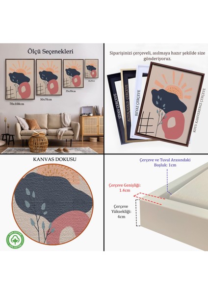 Altın Çerçeveli Soyut Güneş Tablosu indirimleri