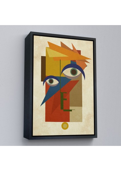 Altın Çerçeveli Renkli Soyut Kadın Tablosu fiyatları