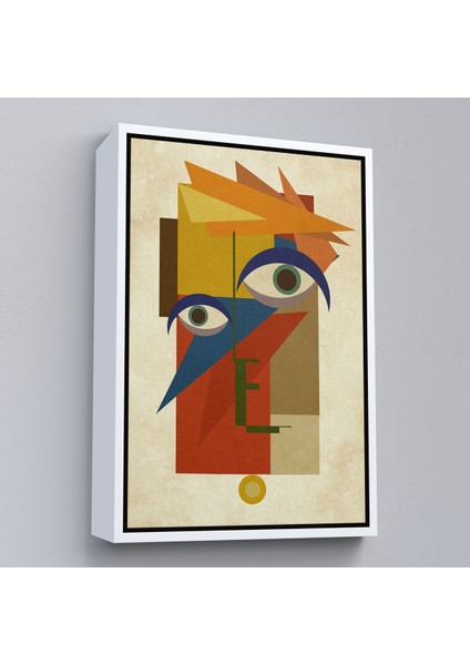 Altın Çerçeveli Renkli Soyut Kadın Tablosu modelleri