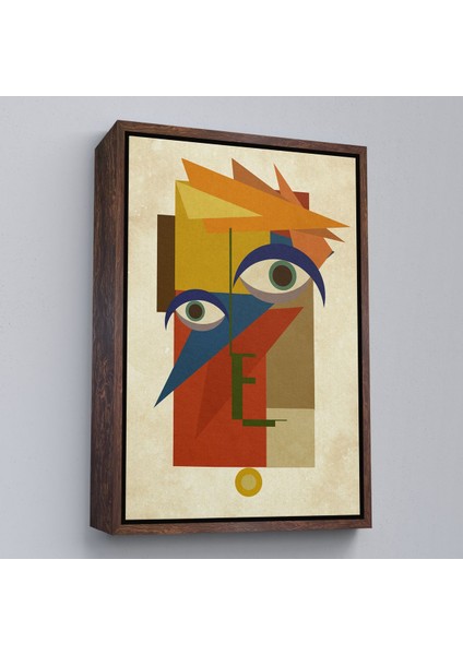 Altın Çerçeveli Renkli Soyut Kadın Tablosu fırsatları