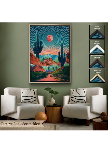 Altın Çerçeveli Amerika Kolarado Yol Manzarası Duvar Tablosu