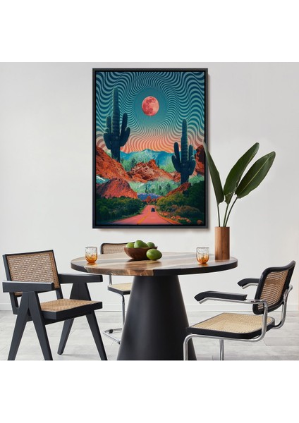 Altın Çerçeveli Amerika Kolarado Yol Manzarası Duvar Tablosu