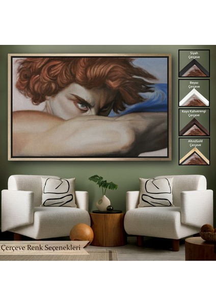 Beyaz Çerçeveli Düşmüş Meleğin Gözyaşları Tablosu, Alexandre Cabanel Fallen Angel's Eyes Tablosu