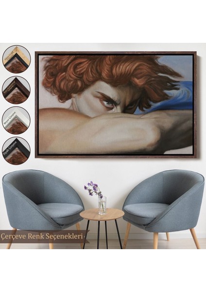 Beyaz Çerçeveli Düşmüş Meleğin Gözyaşları Tablosu, Alexandre Cabanel Fallen Angel's Eyes Tablosu