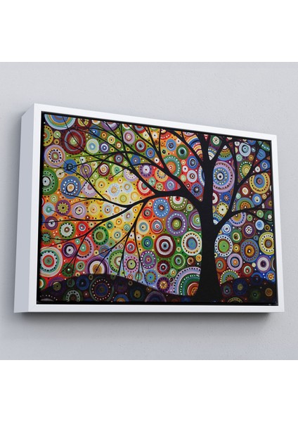 Çerçeveli Sürreal Ağaçtaki Renkler Senfonisi TABLOSU-6645 fırsatları