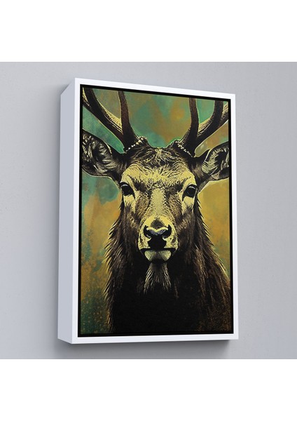 Altın Çerçeveli Iri Geyik Kafası Tablosu modelleri