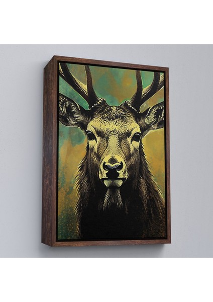 Altın Çerçeveli Iri Geyik Kafası Tablosu fırsatları