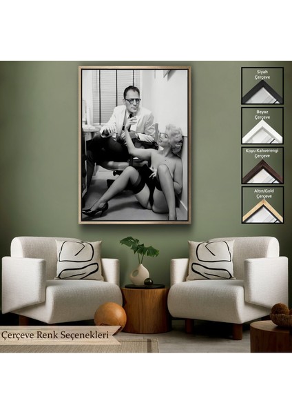 Siyah Çerçeveli Marilyn Monroe ile Arthur Miller Duvar Tablosu