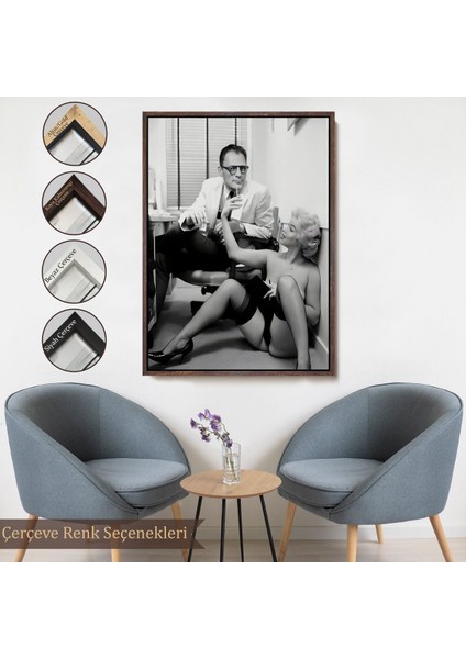 Siyah Çerçeveli Marilyn Monroe ile Arthur Miller Duvar Tablosu