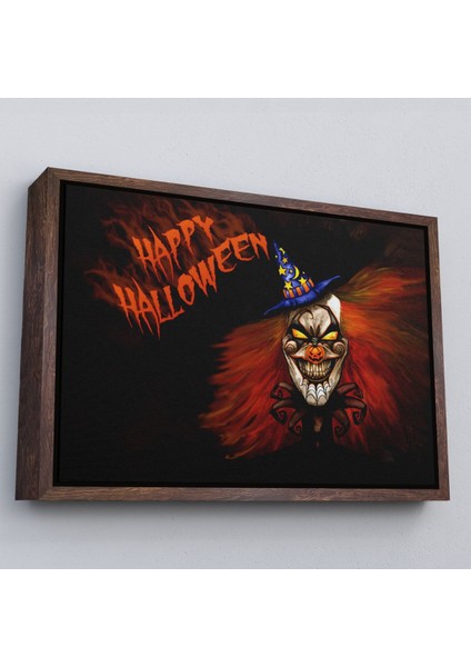 Kahverengi Çerçeveli Cadılar Bayramı Duvar Dekoru, Korkunç Kabaklar Cadılar Bayramı Duvar Tablosu