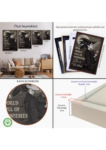 Altın Çerçeveli In A World Full Of Princsses Be A Witch, Prensesle Dolu Bir Dünyada Cadı Ol Tablo indirimleri