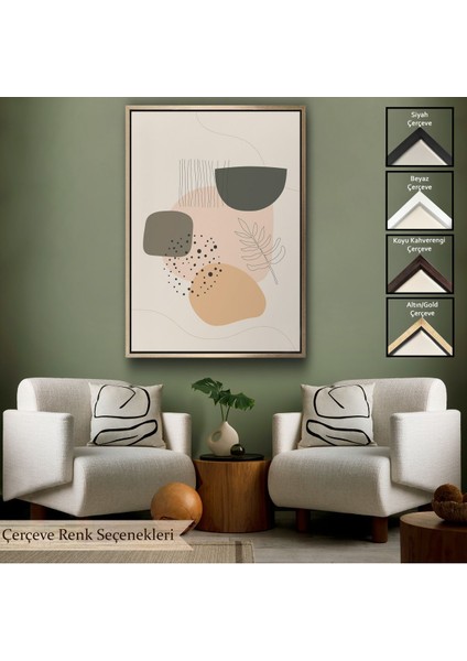 Altın Çerçeveli Iskandinav Soyut Tablo