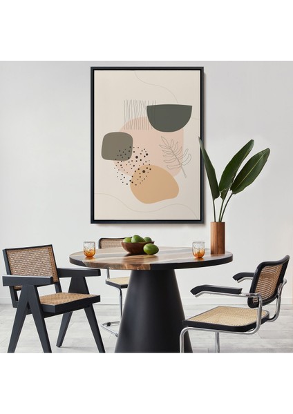 Altın Çerçeveli Iskandinav Soyut Tablo