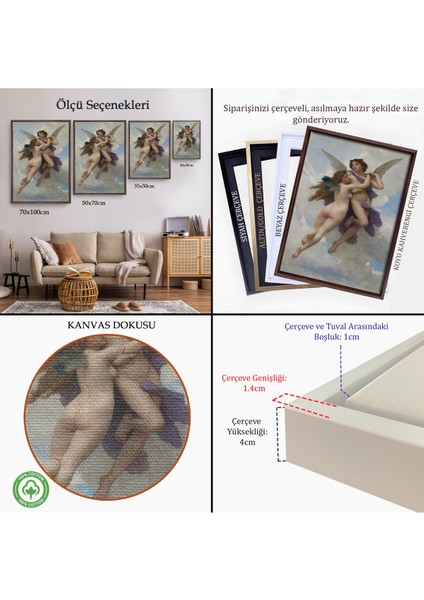 Siyah Çerçeveli William Adolphe Bouguereau Tarafından 1890 Yılında Yapılmış Kanvas Tablo indirimleri