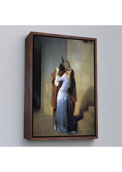 Altın Çerçeveli Francesco Hayez Öpücük Isimli Eseri Duvar Tablosu fırsatları