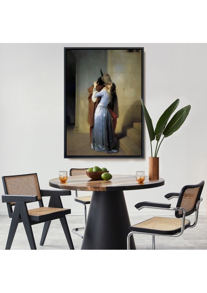 Altın Çerçeveli Francesco Hayez Öpücük Isimli Eseri Duvar Tablosu