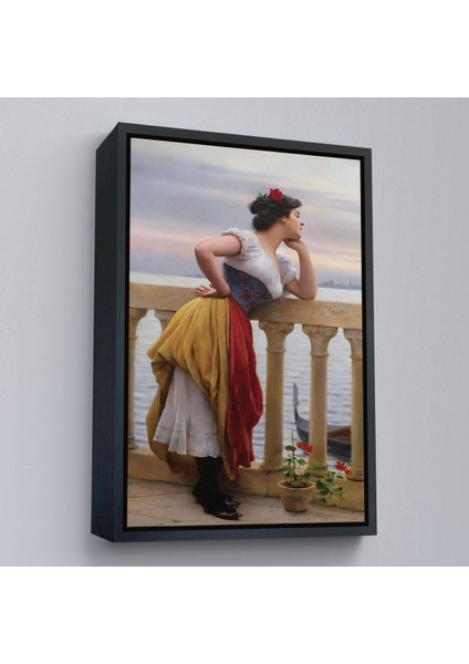 Altın Çerçeveli Eugen Von Blaas In Bekleyiş Isimli Eseri Duvar Tablosu fiyatları