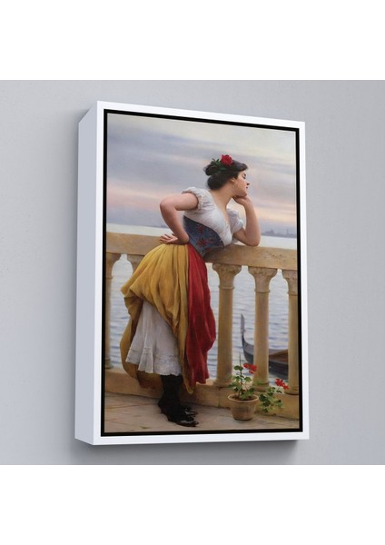 Altın Çerçeveli Eugen Von Blaas In Bekleyiş Isimli Eseri Duvar Tablosu modelleri