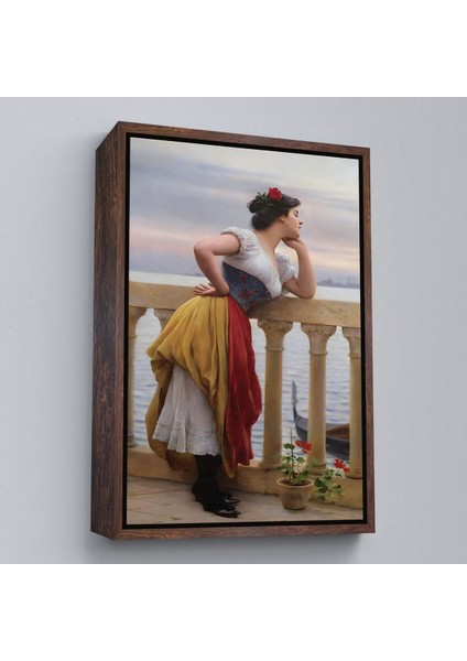 Altın Çerçeveli Eugen Von Blaas In Bekleyiş Isimli Eseri Duvar Tablosu fırsatları