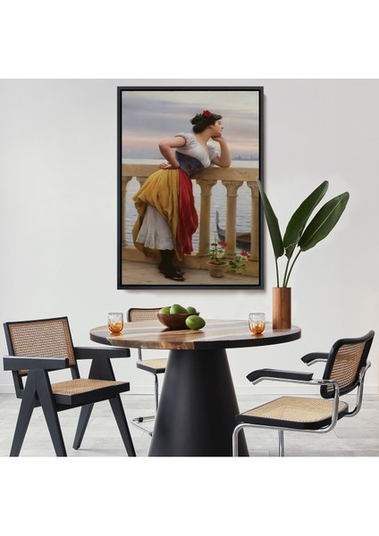 Altın Çerçeveli Eugen Von Blaas In Bekleyiş Isimli Eseri Duvar Tablosu