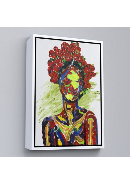 Siyah Çerçeveli Renkli Kadın Modern Duvar Tablosu fiyatları
