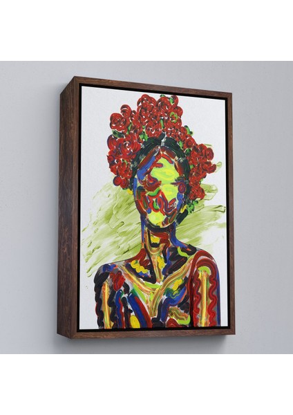 Siyah Çerçeveli Renkli Kadın Modern Duvar Tablosu modelleri